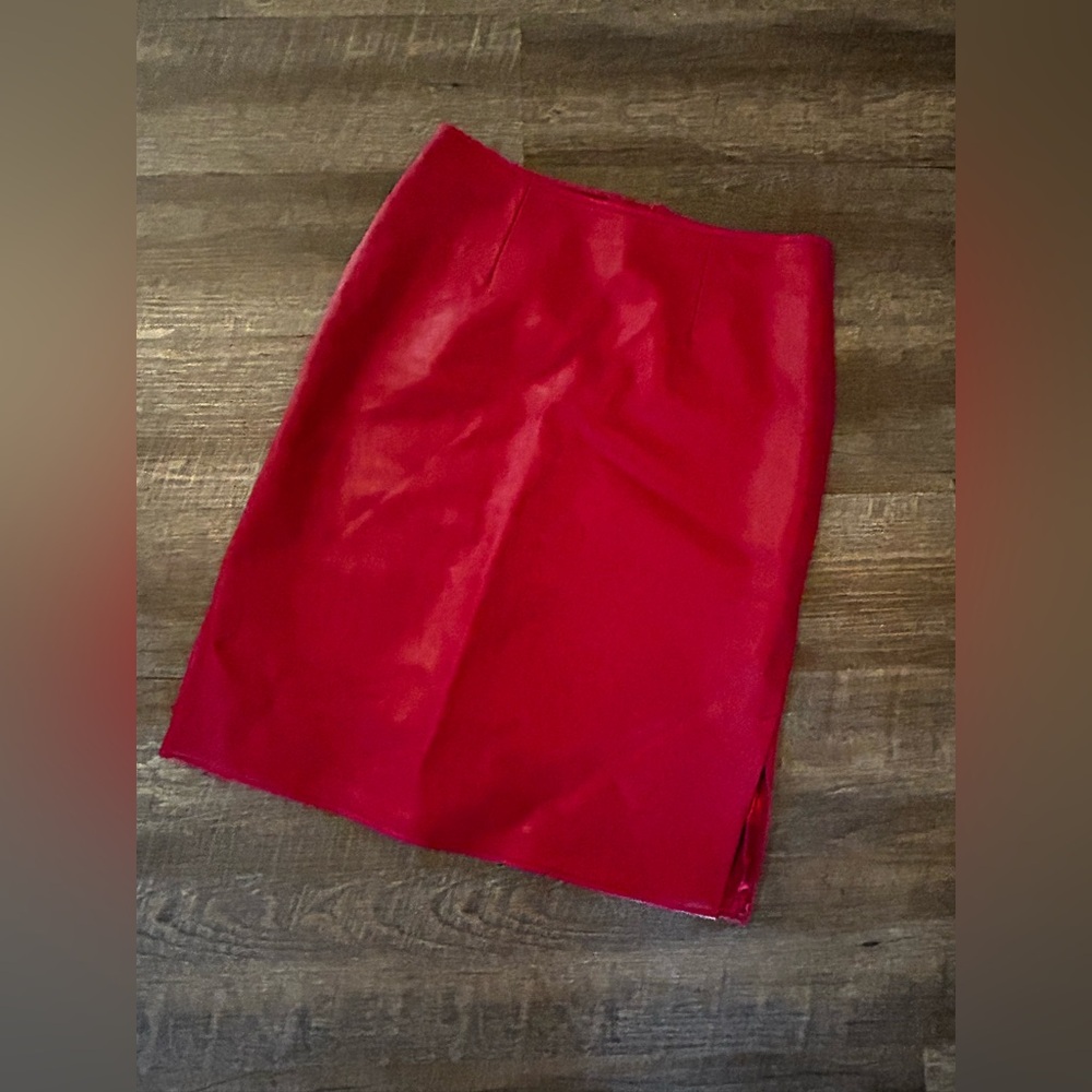 Genuine leather skirt (red) by Central Falls women’s size 8